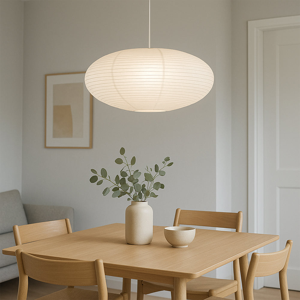 Hanglamp Papier Handgemaakt Wabi-Sabi Stijl Eettafel Verlichting Eetkamer Bar Restaurant Design Interieur | Sulvida