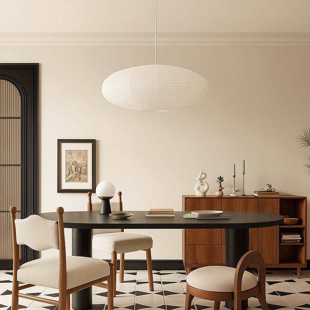 Hanglamp Papier Handgemaakt Wabi-Sabi Stijl Eettafel Verlichting Eetkamer Bar Restaurant Design Interieur | Sulvida
