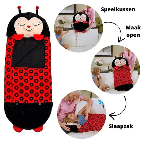 Knuffelslaapzak voor Kinderen – Haai, Eenhoorn, Panda & Meer – Zacht Warm Fleece – 3 Maten – Kamperen Logeren | Sulvida