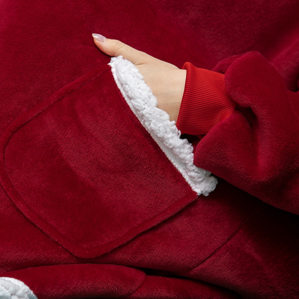 Warme Hooded Deken Hoodie - Zachte Fleece Loungewear met Capuchon en Zakken voor Ultiem Comfort Thuis | Sulvida