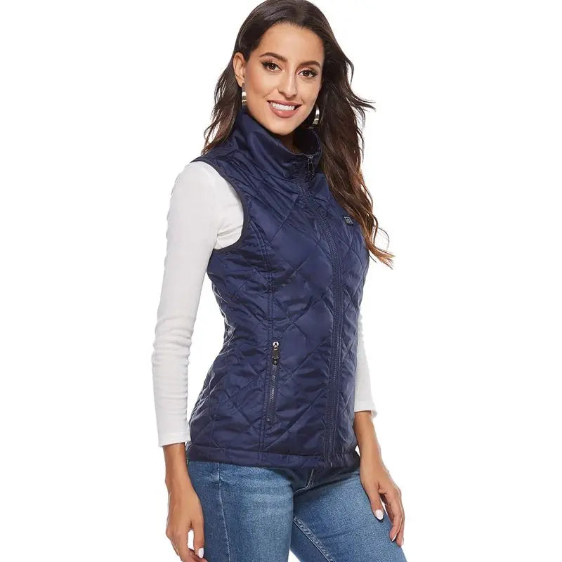 Verwarmde Damesvest met USB Aansluiting – Infraroodverwarming voor Rug, Buik en Taille – Comfortabel Herfst Winter Vest | Sulvida