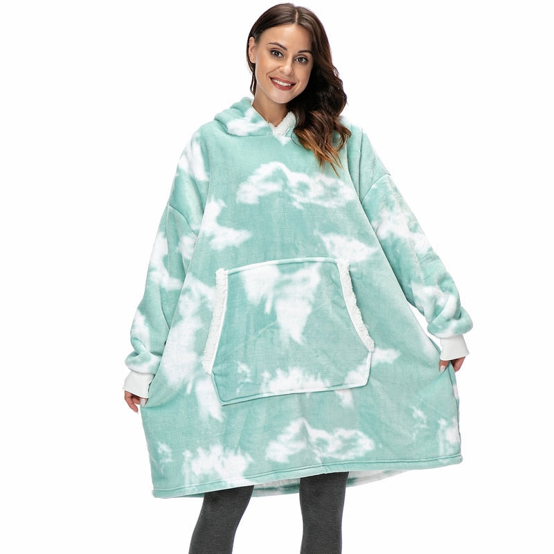 Warme Hooded Deken Hoodie - Zachte Fleece Loungewear met Capuchon en Zakken voor Ultiem Comfort Thuis | Sulvida