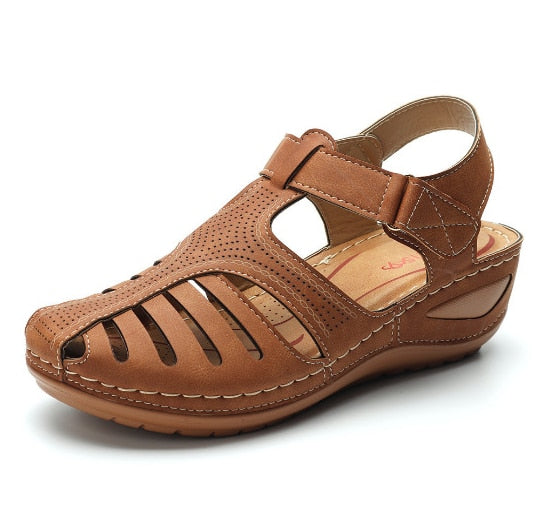 Orthopedische Lederen Sandalen met Teensteun Houdingscorrectie Voetcomfort voor Dagelijks Gebruik Beige Zwart | Sulvida