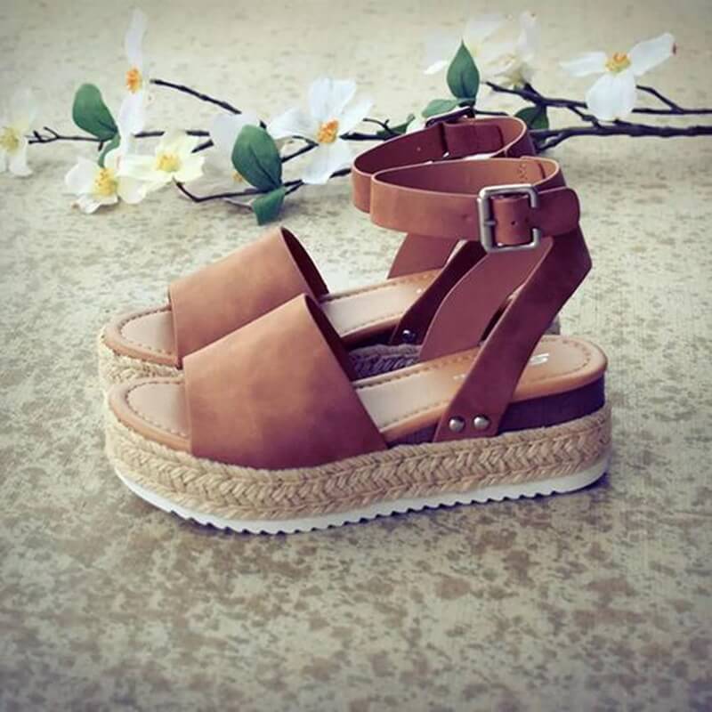 Dames Platformsandalen met Enkelbandje Sleehak 3-5cm Zomer Casual Strandschoen Verstelbaar Comfortabel | Sulvida