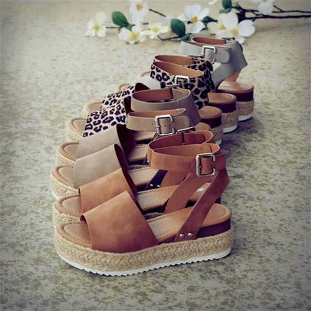 Dames Platformsandalen met Enkelbandje Sleehak 3-5cm Zomer Casual Strandschoen Verstelbaar Comfortabel | Sulvida