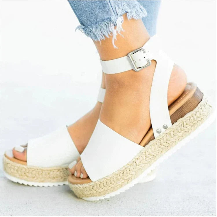 Dames Platformsandalen met Enkelbandje Sleehak 3-5cm Zomer Casual Strandschoen Verstelbaar Comfortabel | Sulvida