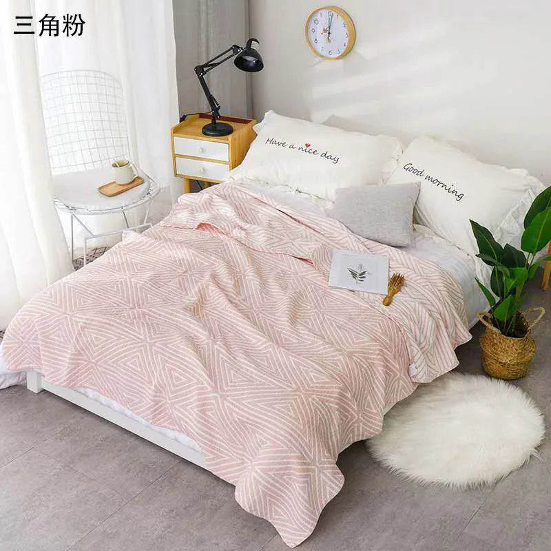Katoenen Muslin Plaid Deken 150×200 200×230 Geruit Sprei Bank Bed Reisdeken Lichtgewicht Ademend Zacht | Sulvida