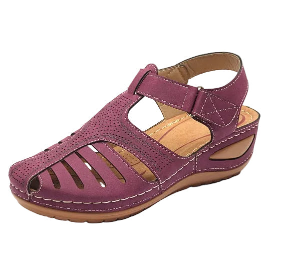 Orthopedische Lederen Sandalen met Teensteun Houdingscorrectie Voetcomfort voor Dagelijks Gebruik Beige Zwart | Sulvida