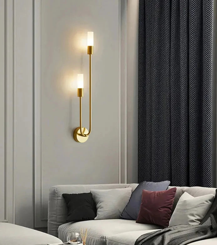 Moderne LED-wandverlichting met bidirectioneel licht zwart goud design voor woonkamer gang slaapkamer hal | Sulvida
