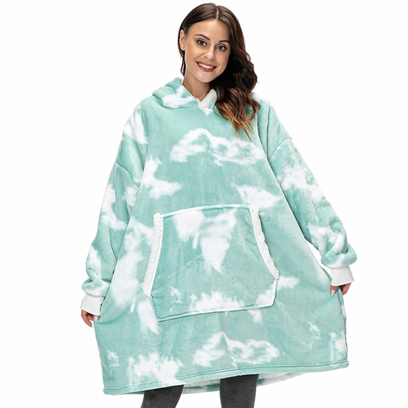 Warme Hooded Deken Hoodie - Zachte Fleece Loungewear met Capuchon en Zakken voor Ultiem Comfort Thuis | Sulvida