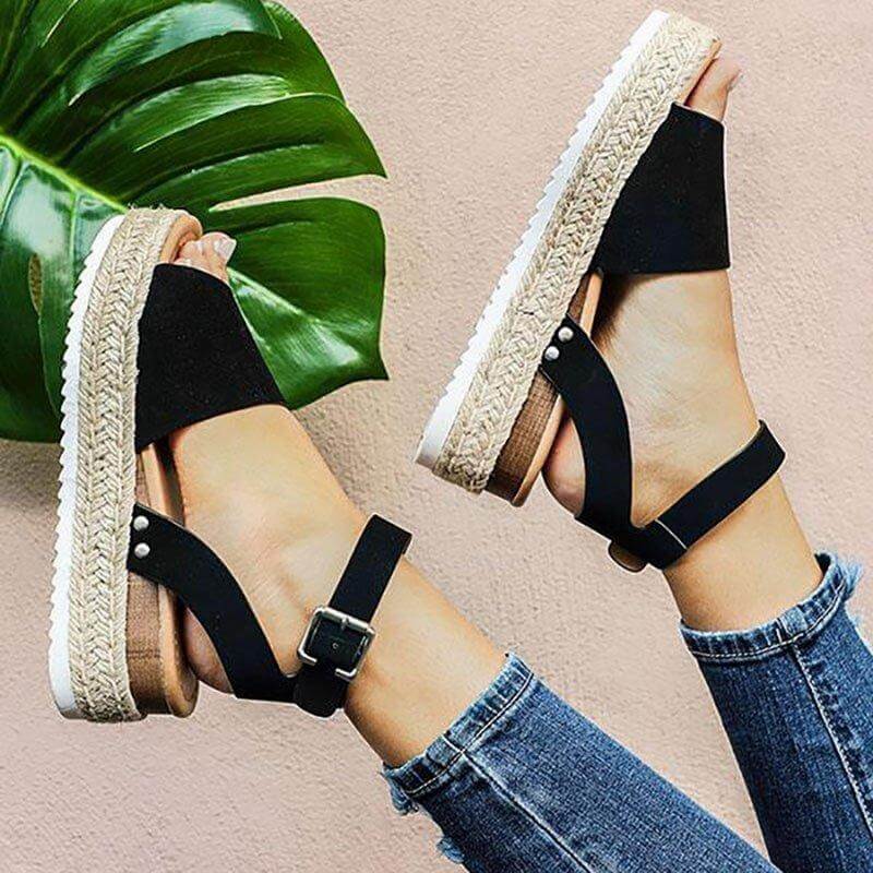 Dames Platformsandalen met Enkelbandje Sleehak 3-5cm Zomer Casual Strandschoen Verstelbaar Comfortabel | Sulvida
