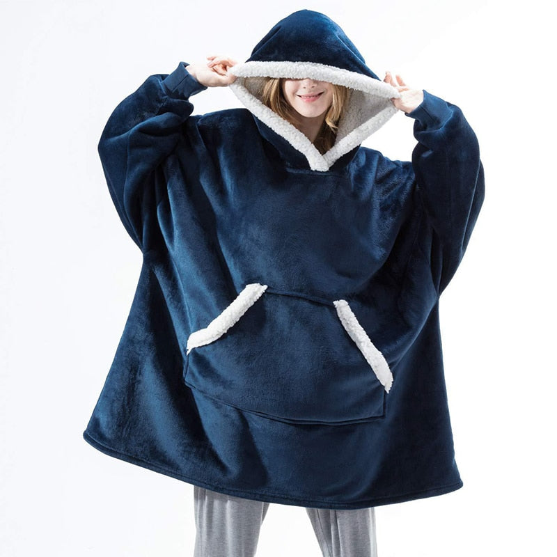 Warme Hooded Deken Hoodie - Zachte Fleece Loungewear met Capuchon en Zakken voor Ultiem Comfort Thuis | Sulvida