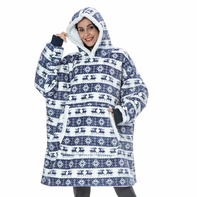 Warme Hooded Deken Hoodie - Zachte Fleece Loungewear met Capuchon en Zakken voor Ultiem Comfort Thuis | Sulvida