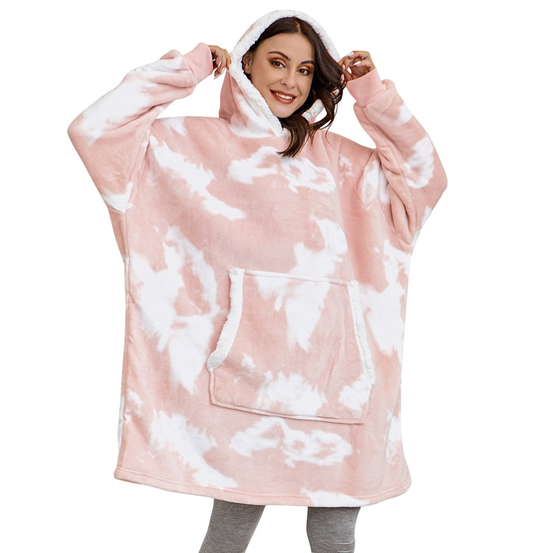 Warme Hooded Deken Hoodie - Zachte Fleece Loungewear met Capuchon en Zakken voor Ultiem Comfort Thuis | Sulvida