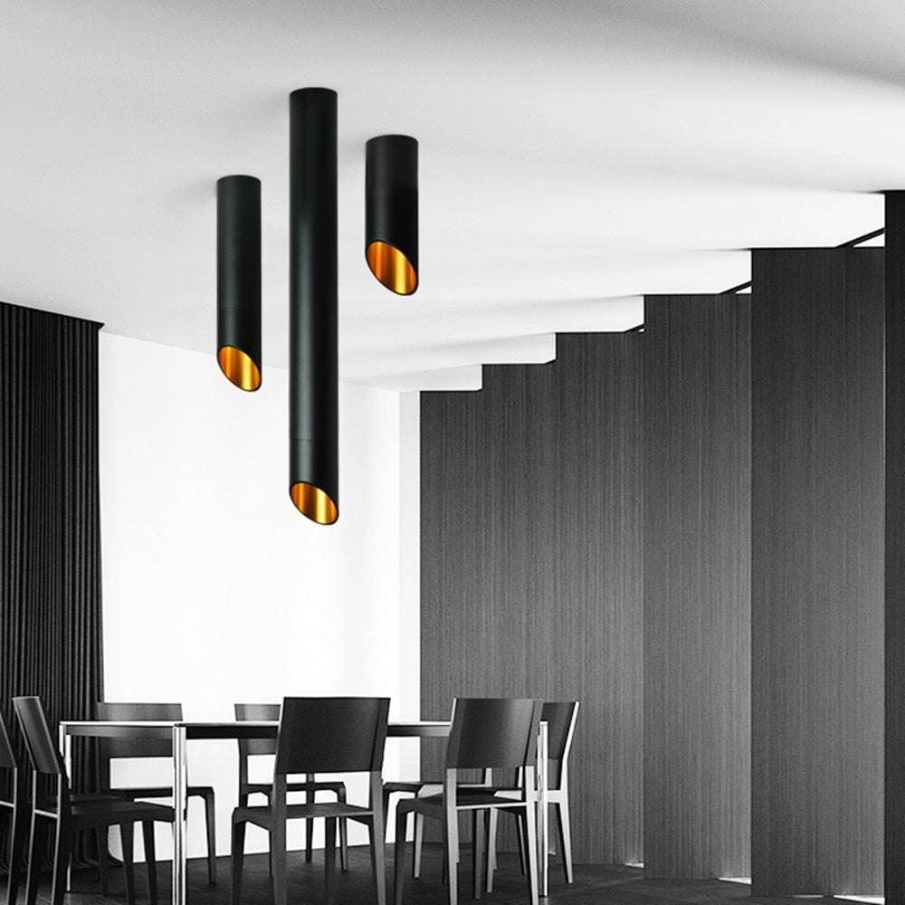 Opbouw LED Plafondspot Buisvormig Design Aluminium Koper Zwart Wit Warm Koud Licht Moderne Verlichting | Sulvida