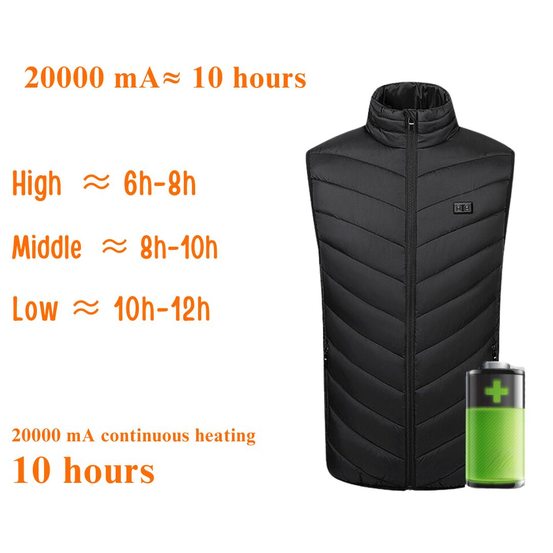 Verwarmde Bodywarmer Oplaadbaar USB Unisex Wintervest Verstelbare Warmte Outdoor Wandelen Fietsen Sport | Sulvida