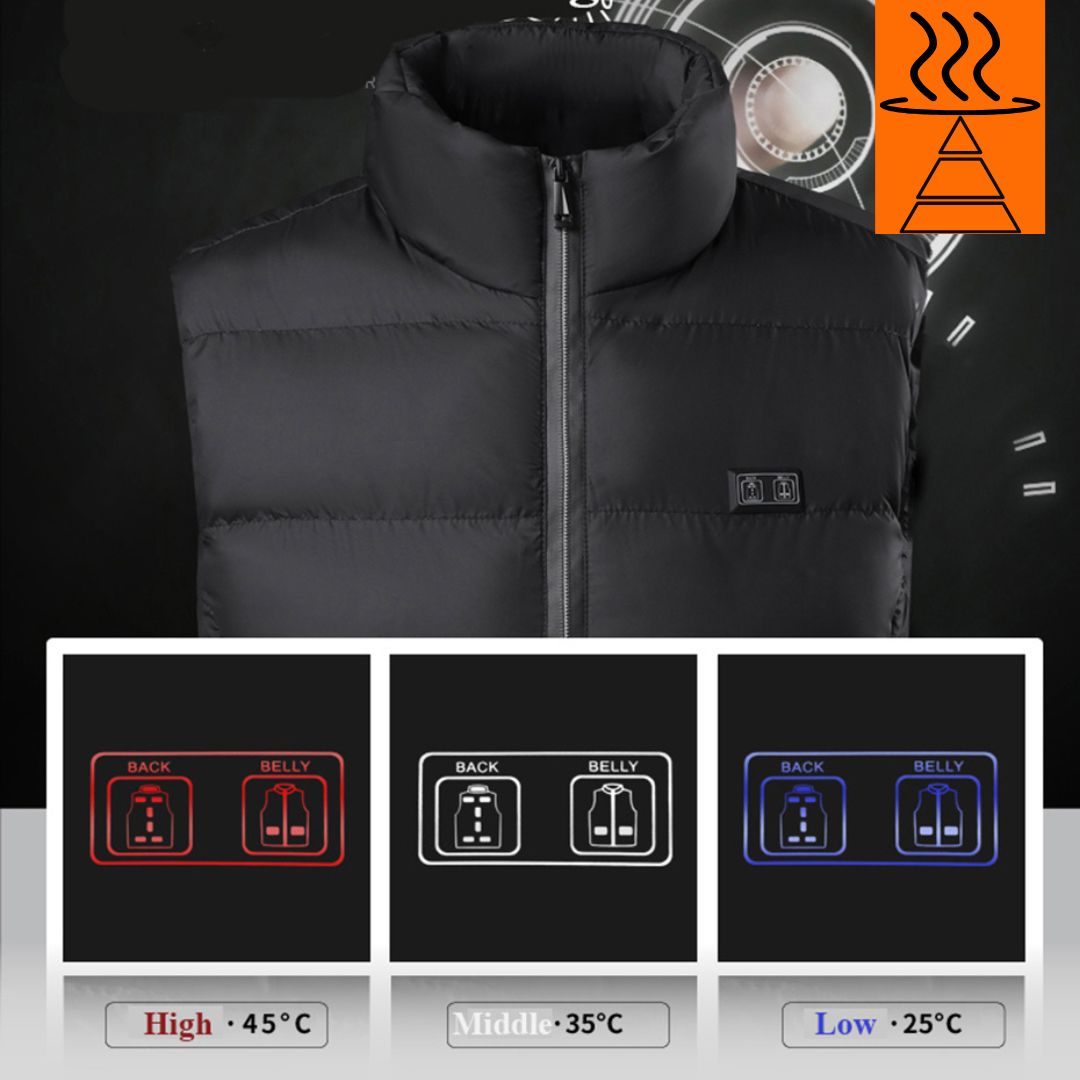 Verwarmde Bodywarmer Oplaadbaar USB Unisex Wintervest Verstelbare Warmte Outdoor Wandelen Fietsen Sport | Sulvida