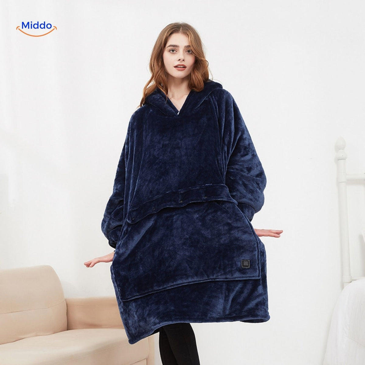 Pull chauffant avec chargement USB, 3 zones chauffantes, unisexe, vêtement chaud d'hiver noir, gris et bleu pour l'automne | Sulvida