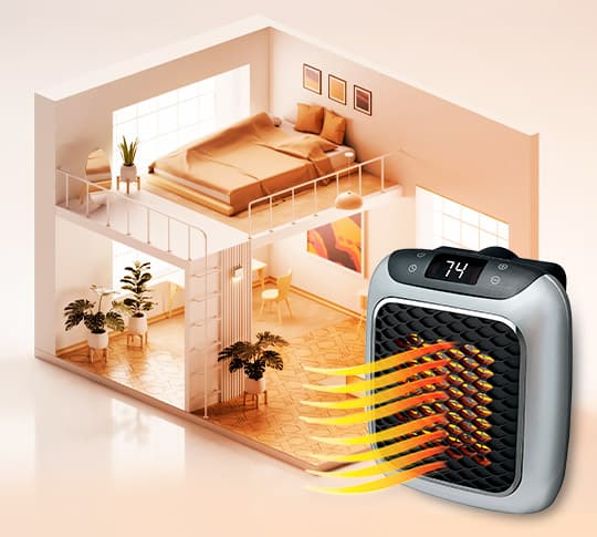Radiateur céramique compact 800W avec télécommande – Chauffage d’appoint économe en énergie pour chambre | Sulvida