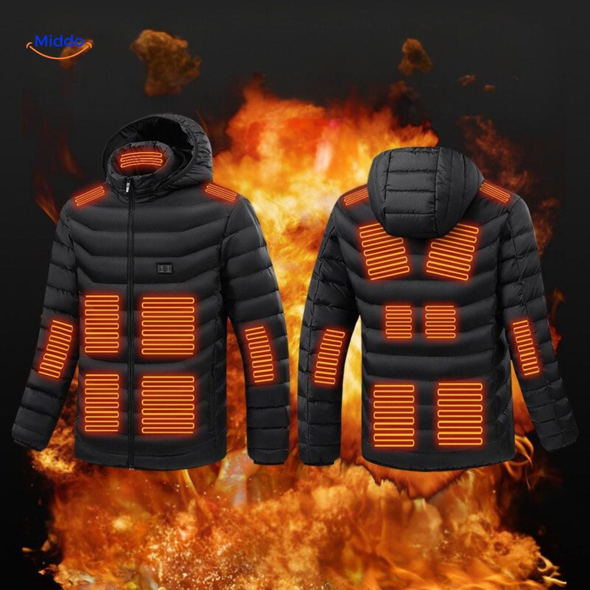 Verwarmde Winterjas Slim Fit Heren Warme Outdoor Jas Verstelbare Verwarming USB Oplaadbaar Winddicht | Sulvida