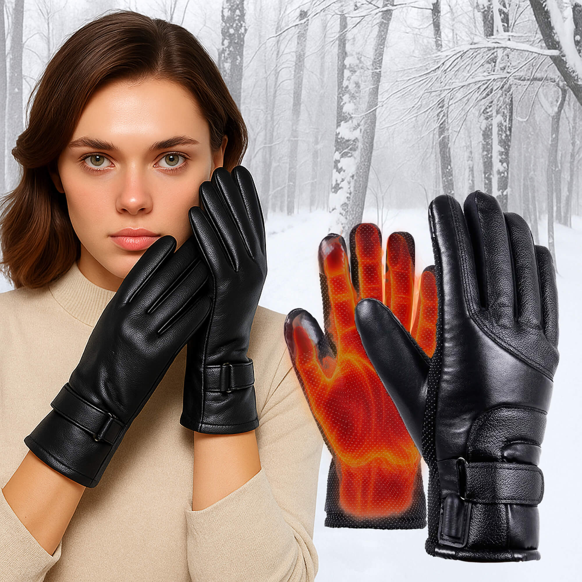 Verwarmde Handschoenen met Touchscreen en USB-Oplaadbaar – Waterdichte Winterhandschoenen voor Dames | Sulvida