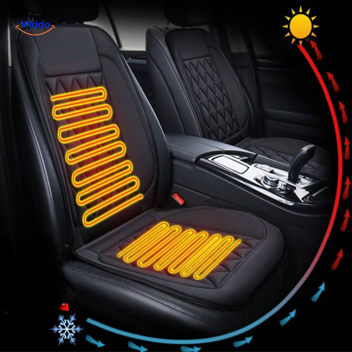 Autostoelverwarming 12V Verwarmingskussen Voor- en Achterstoel Universeel Passend Auto Stoelverwarmer Grijs Zwart Bruin | Sulvida