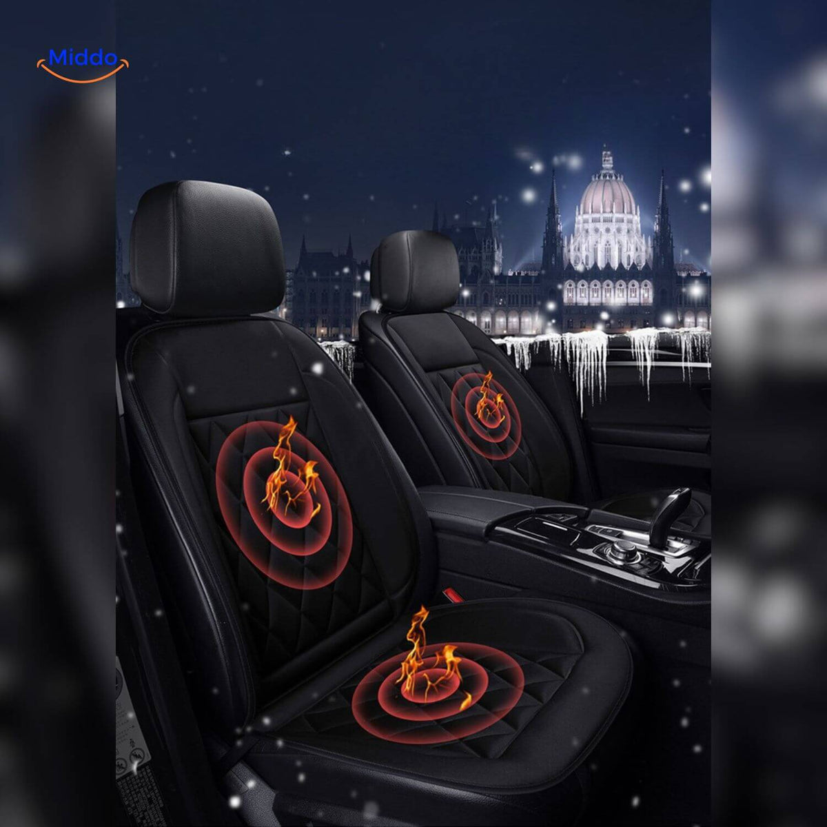 Autostoelverwarming 12V Verwarmingskussen Voor- en Achterstoel Universeel Passend Auto Stoelverwarmer Grijs Zwart Bruin | Sulvida