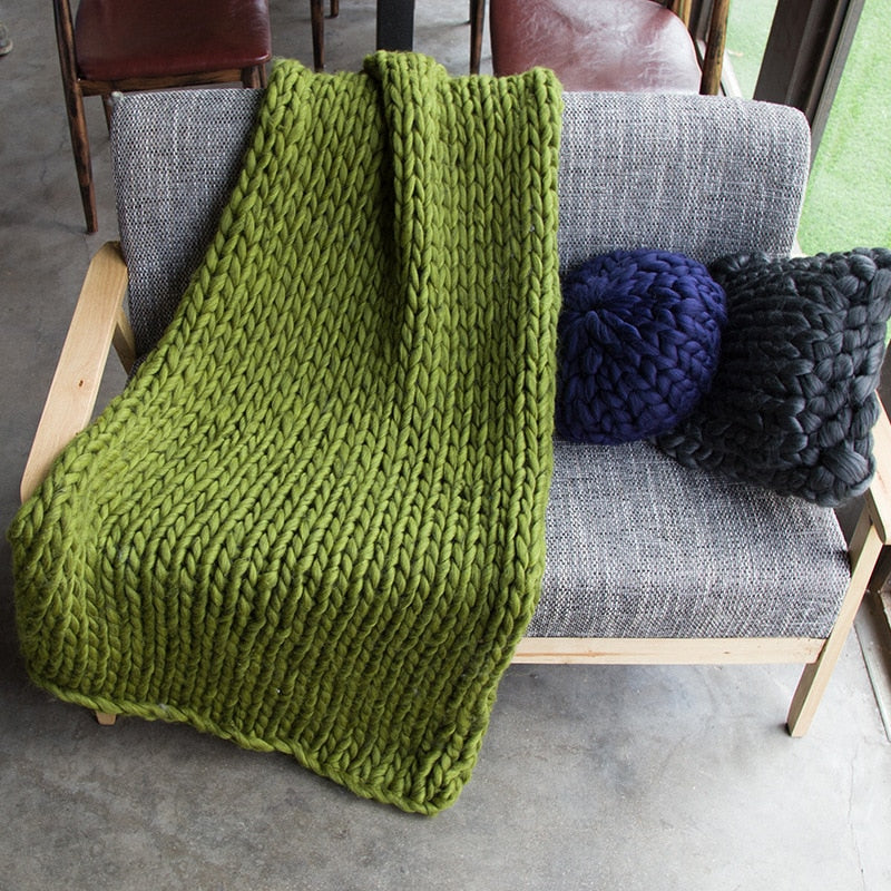 Grofgebreide Plaid Deken 50x50cm Antraciet Decoratief Gebreid Woonaccessoire Warm Zachte Stoeldeken Knit | Sulvida