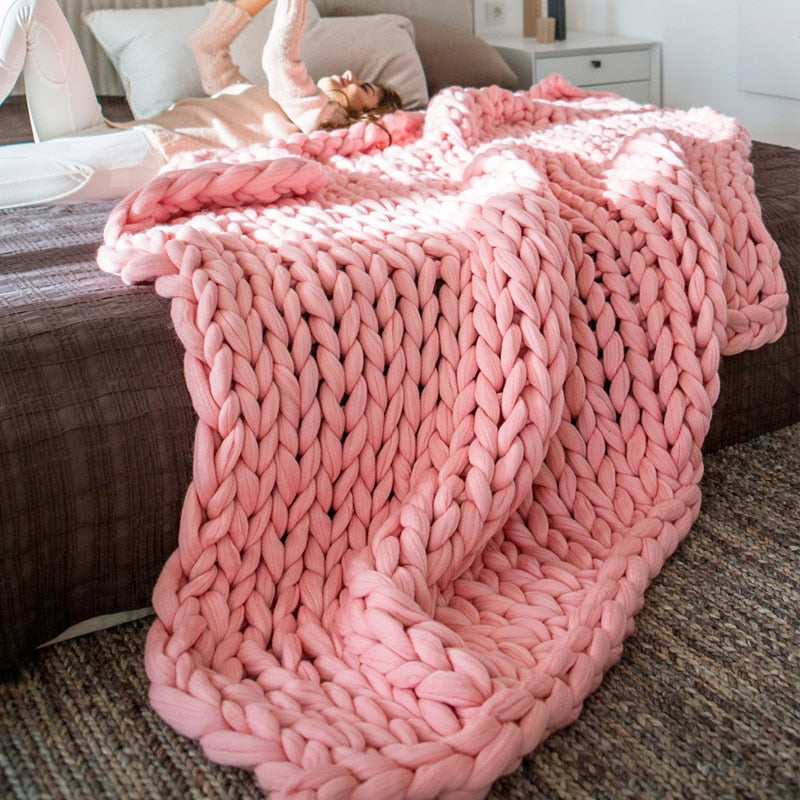 Grofgebreide Plaid Deken 50x50cm Antraciet Decoratief Gebreid Woonaccessoire Warm Zachte Stoeldeken Knit | Sulvida