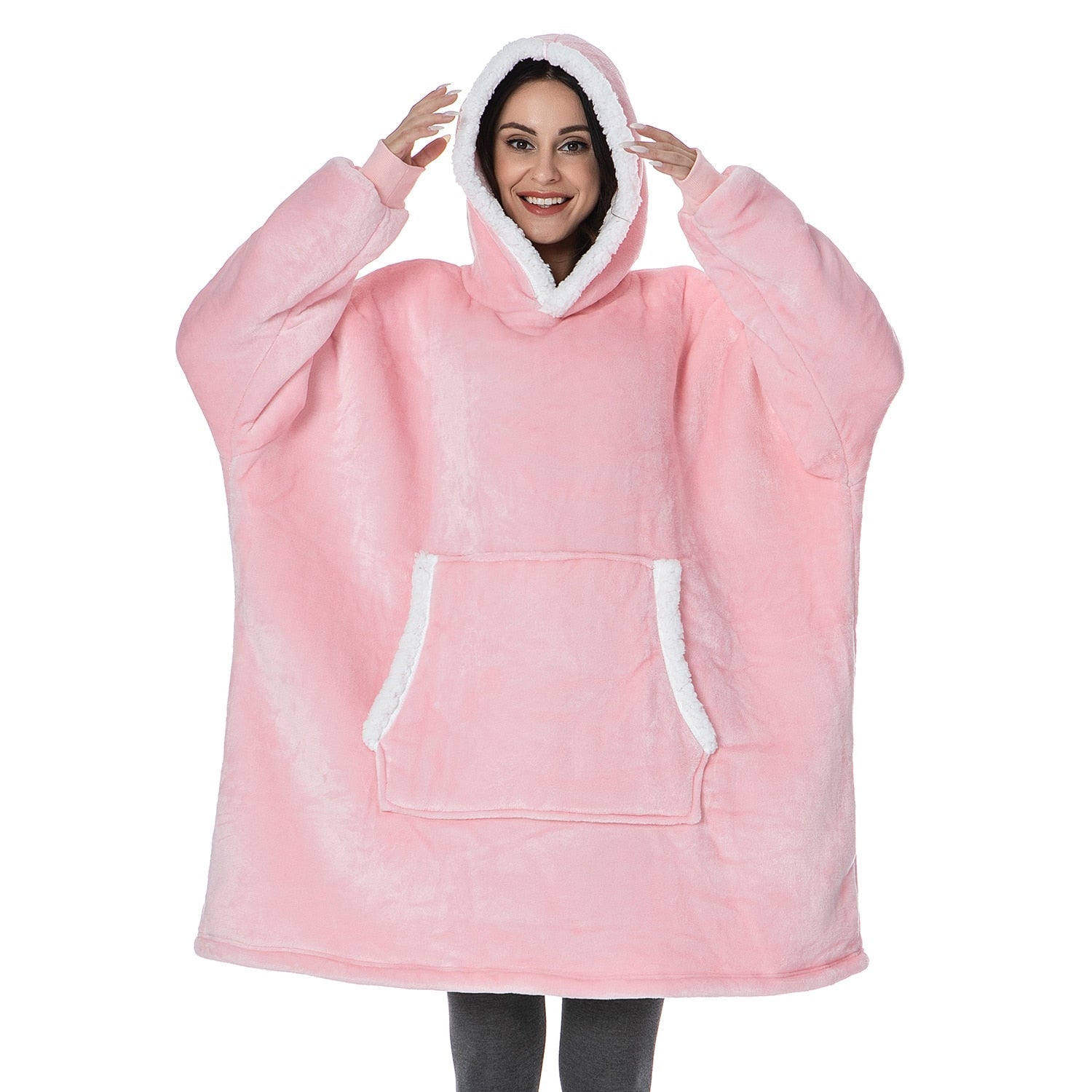 Warme Hooded Deken Hoodie - Zachte Fleece Loungewear met Capuchon en Zakken voor Ultiem Comfort Thuis | Sulvida