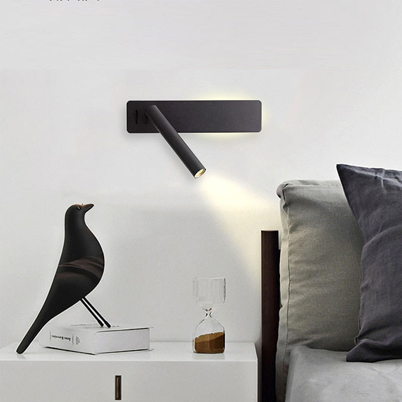 Draaibare LED Wandlamp voor Leeshoek bij het Bed – Verstelbaar Armatuur met Gerichte Lichtbundel – Moderne Design Wandverlichting Slaapkamer | Sulvida