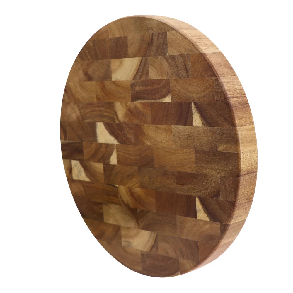 Ronde Hakblok Acaciahout 30cm Dik Snijplank Eindnerf Natuurlijk Hout Keukenaccessoire Duurzaam Serveerplank | Sulvida