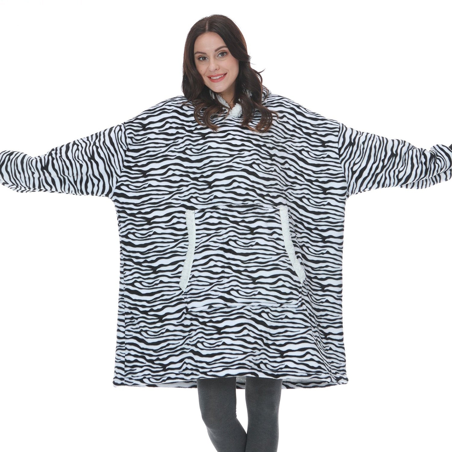 Warme Hooded Deken Hoodie - Zachte Fleece Loungewear met Capuchon en Zakken voor Ultiem Comfort Thuis | Sulvida