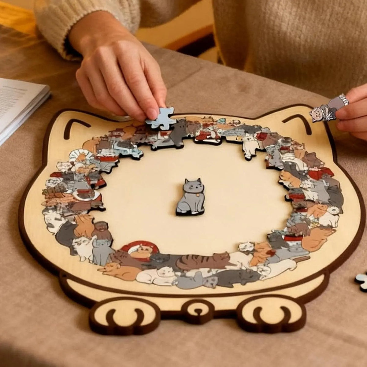 Houten Puzzel Kat 135 Stukjes Creatieve Ontspanning Mindfulness Decoratief Kunstwerk Dieren Legpuzzel | Sulvida