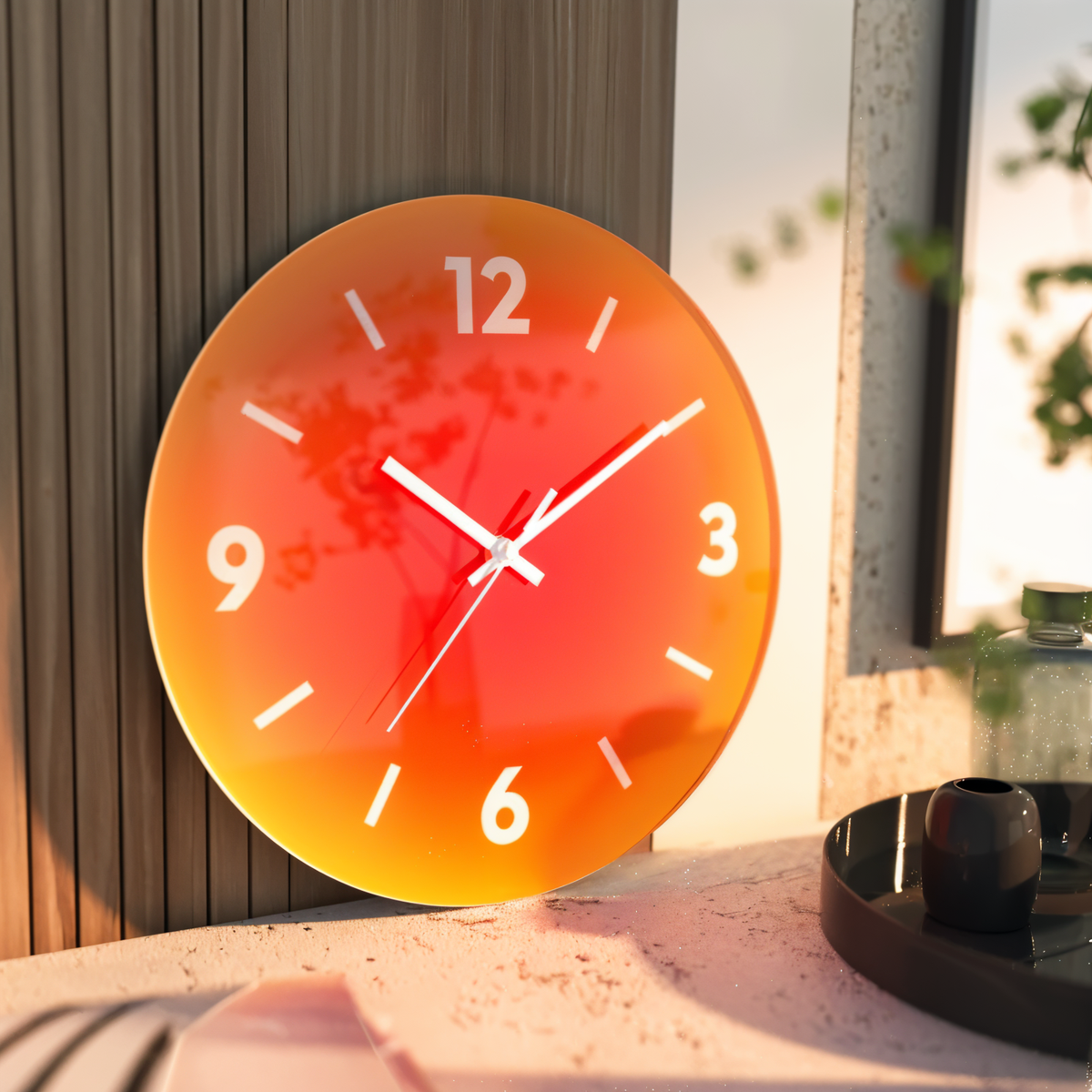 Horloge murale ronde en verre, silencieuse, à dégradé de couleurs, diamètre 30 cm ou 35 cm, design moderne pour salon et bureau | Sulvida