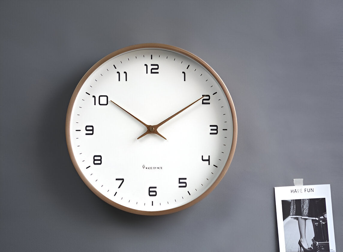Wandklok Scandinavisch Hout 30cm Stille Uurwerk Moderne Keukenklok Minimalistisch Design Natuurlijke Houtlook | Sulvida
