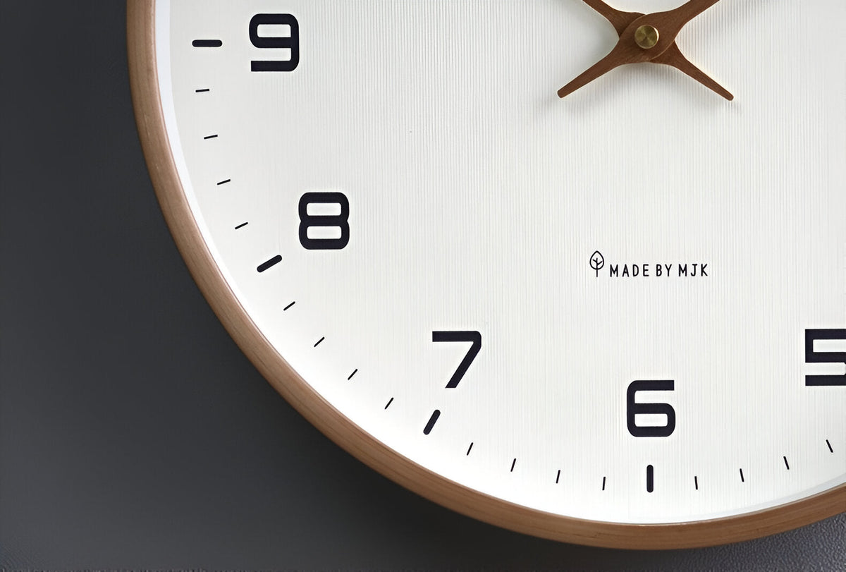 Wandklok Scandinavisch Hout 30cm Stille Uurwerk Moderne Keukenklok Minimalistisch Design Natuurlijke Houtlook | Sulvida