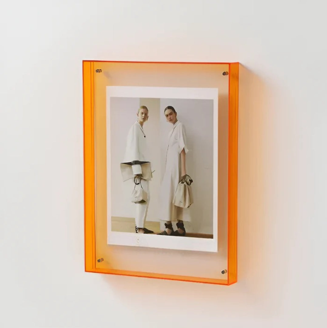 Zwevende fotolijst acryl transparant staand wandmontage minimalistisch design bureau plank moderne woonkamer | Sulvida
