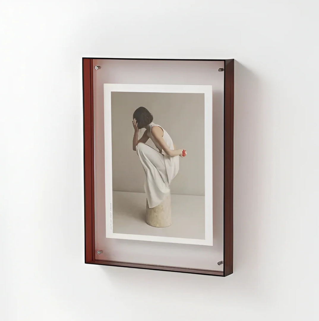 Zwevende fotolijst acryl transparant staand wandmontage minimalistisch design bureau plank moderne woonkamer | Sulvida