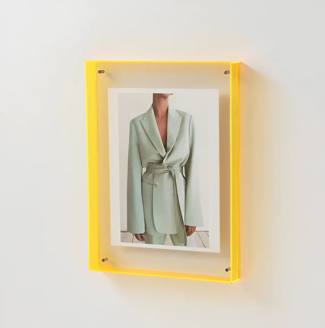 Zwevende fotolijst acryl transparant staand wandmontage minimalistisch design bureau plank moderne woonkamer | Sulvida