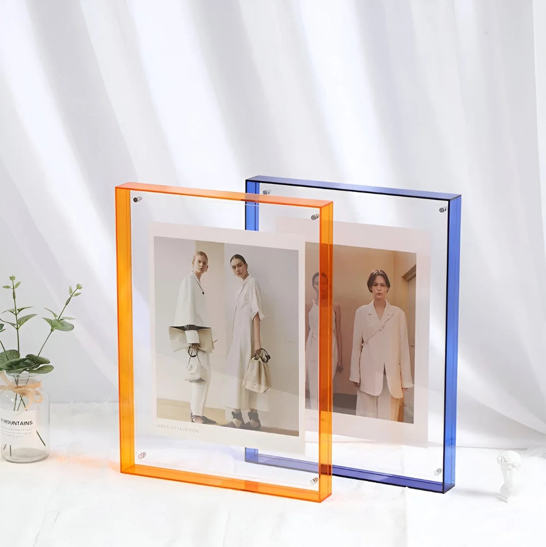 Zwevende fotolijst acryl transparant staand wandmontage minimalistisch design bureau plank moderne woonkamer | Sulvida