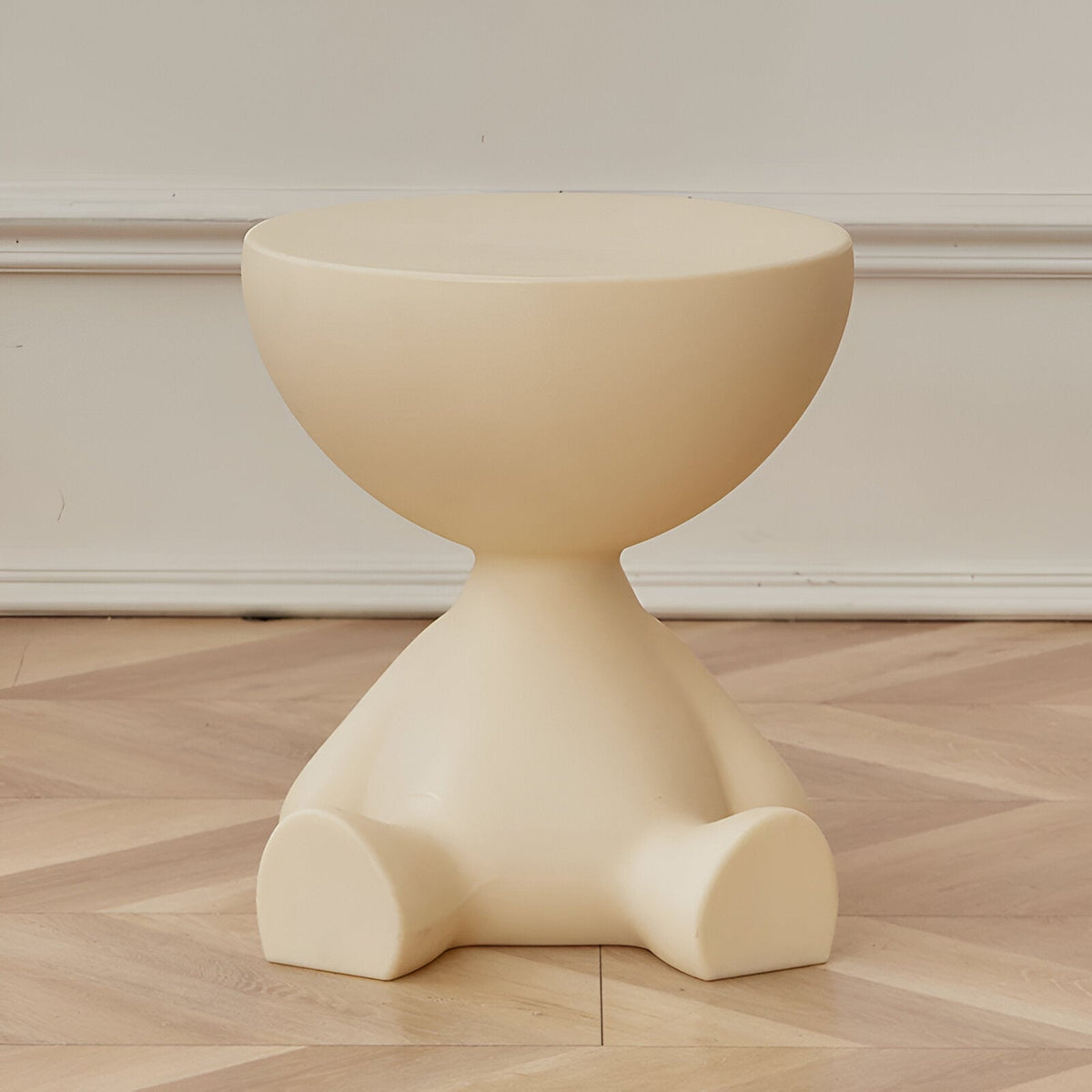 Ronde bijzettafel kunststof 37x41 cm compacte salontafel diverse kleuren voor woonkamer interieur modern | Sulvida