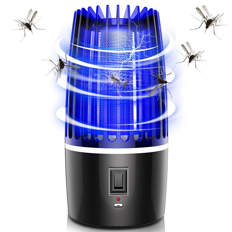 Wiederaufladbare 2-in-1-Mückenlampe mit Campingfunktion, UV-LED-Fliegenklatsche zur Insektenbekämpfung, für Camping, draußen und drinnen | Sulvida