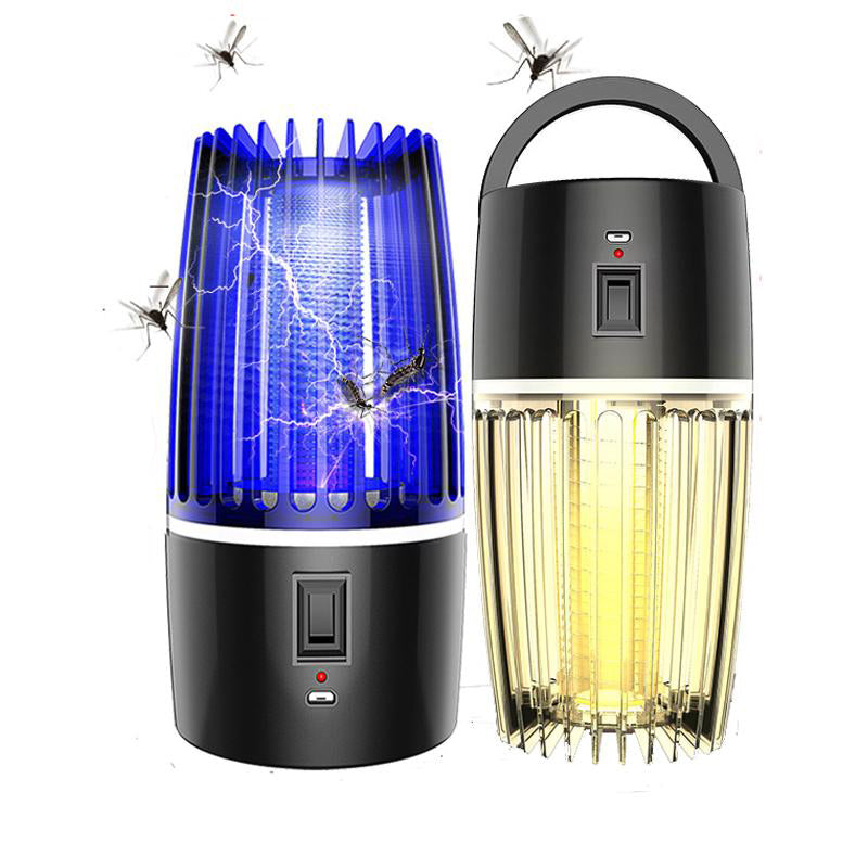 Wiederaufladbare 2-in-1-Mückenlampe mit Campingfunktion, UV-LED-Fliegenklatsche zur Insektenbekämpfung, für Camping, draußen und drinnen | Sulvida