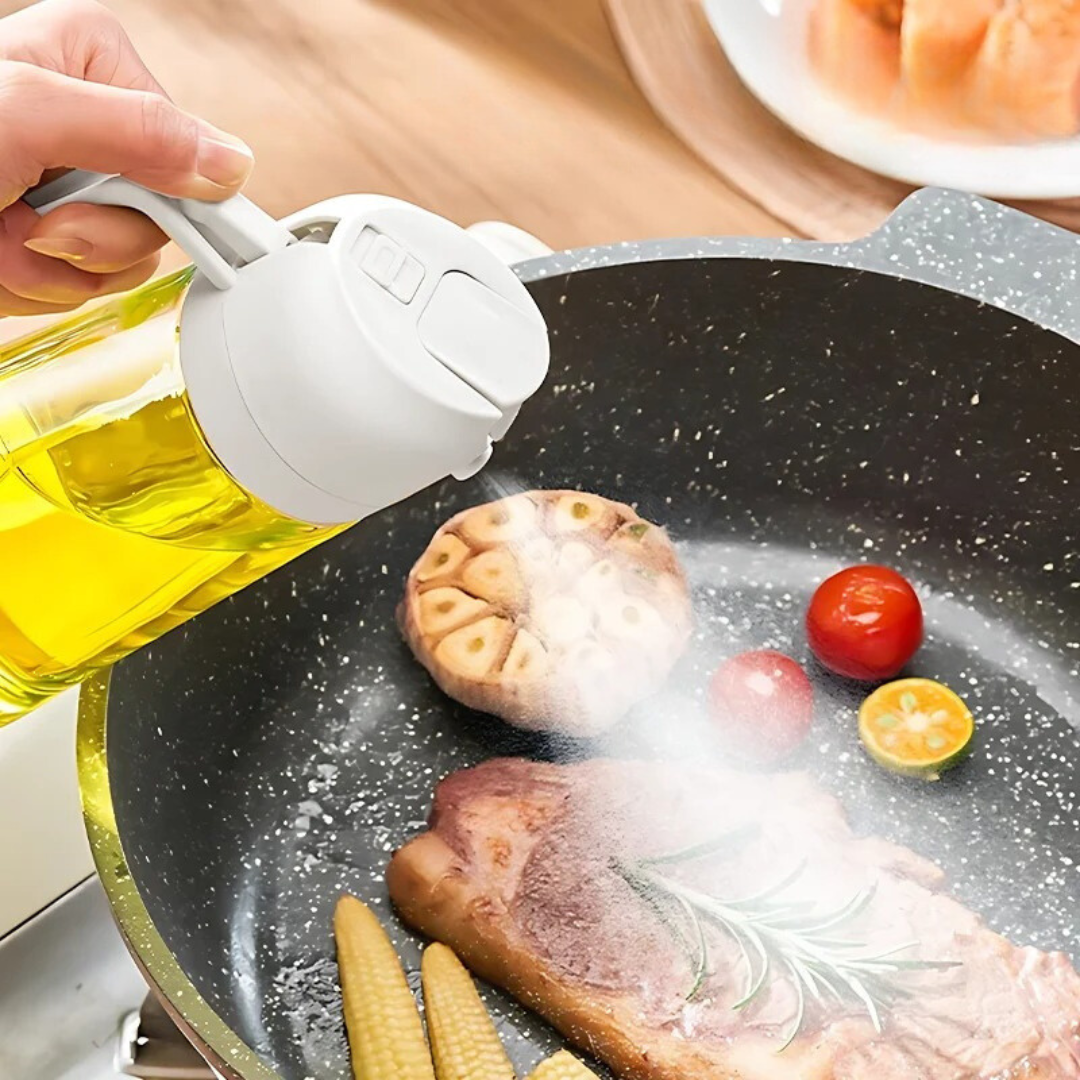 Rozpylacz oleju z atomizerem 200 ml, wygodne dozowanie do zdrowego gotowania, pieczenia, grillowania, smażenia i barbecue | Sulvida