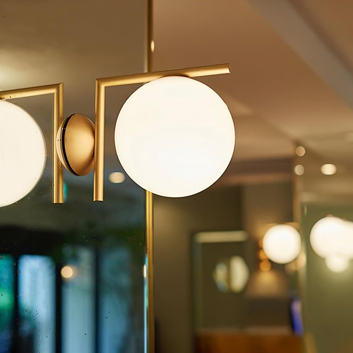 Wandlamp Geblazen Opaalglas Minimalistisch Goudkleurig Zwart Fitting E27 Modern Design Woonkamer Slaapkamer | Sulvida