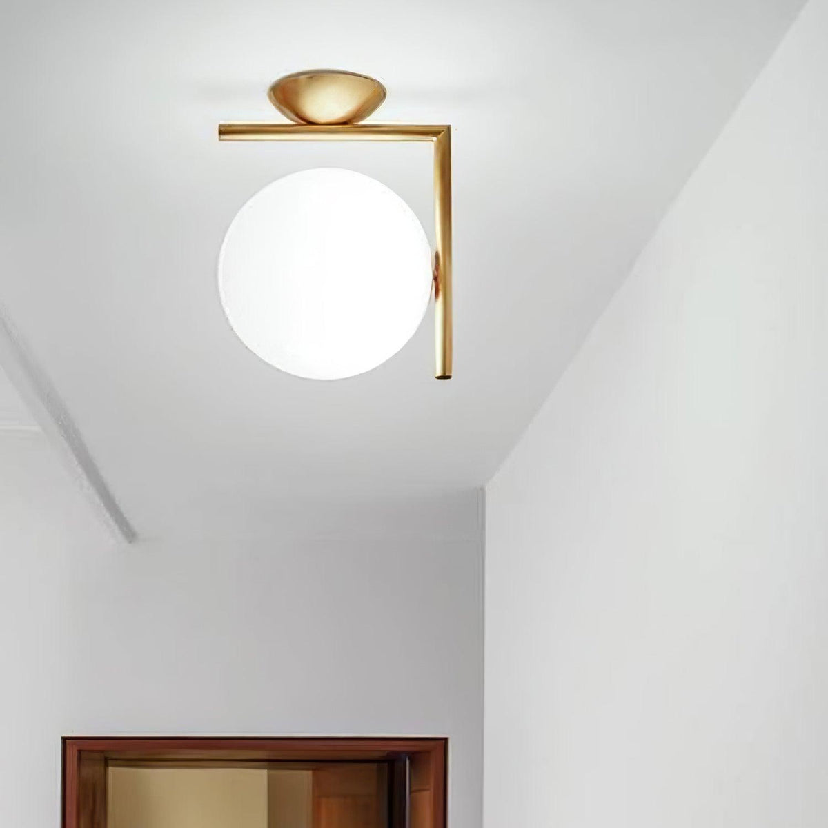 Wandlamp Geblazen Opaalglas Minimalistisch Goudkleurig Zwart Fitting E27 Modern Design Woonkamer Slaapkamer | Sulvida