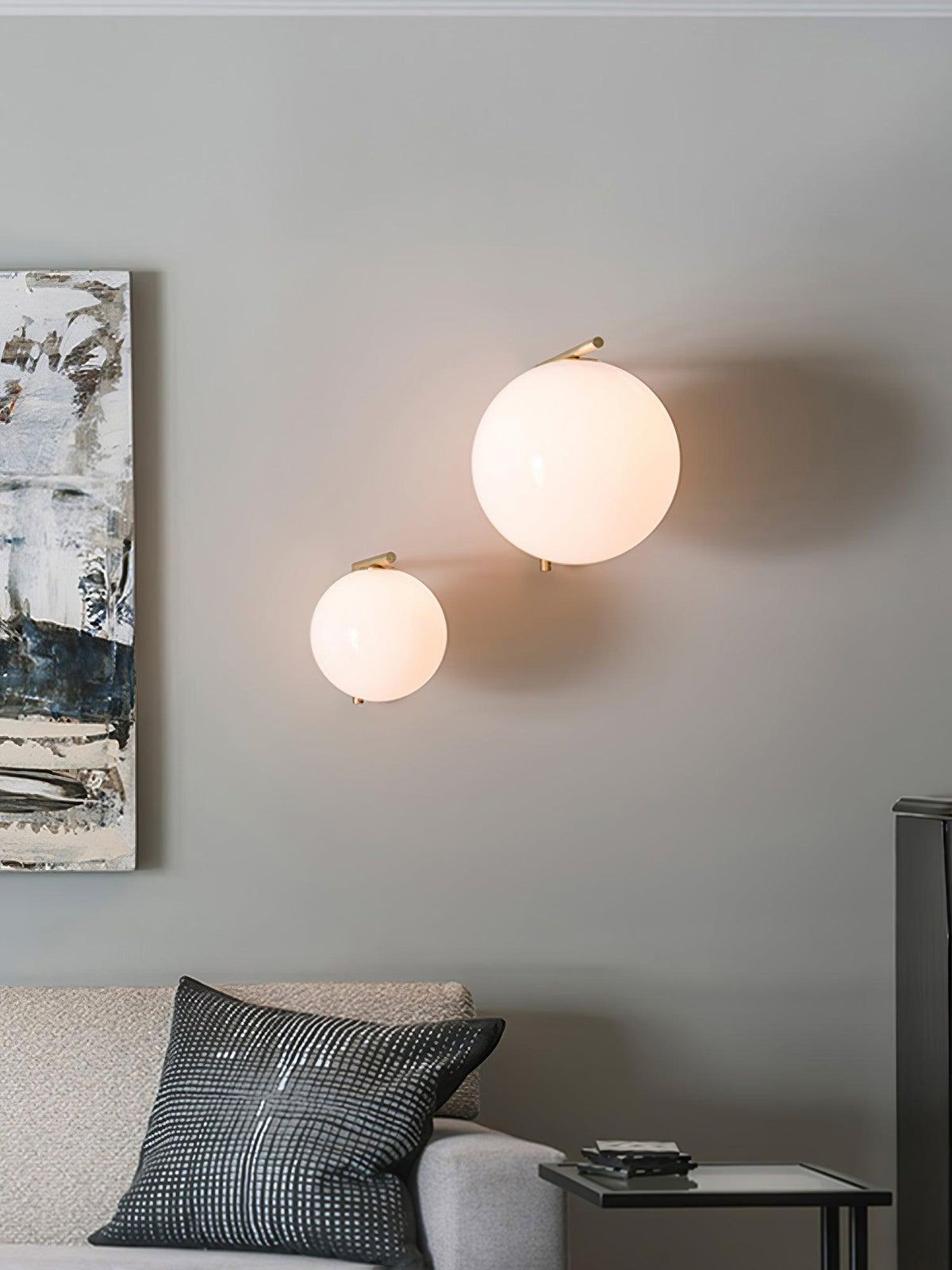 Wandlamp Geblazen Opaalglas Minimalistisch Goudkleurig Zwart Fitting E27 Modern Design Woonkamer Slaapkamer | Sulvida
