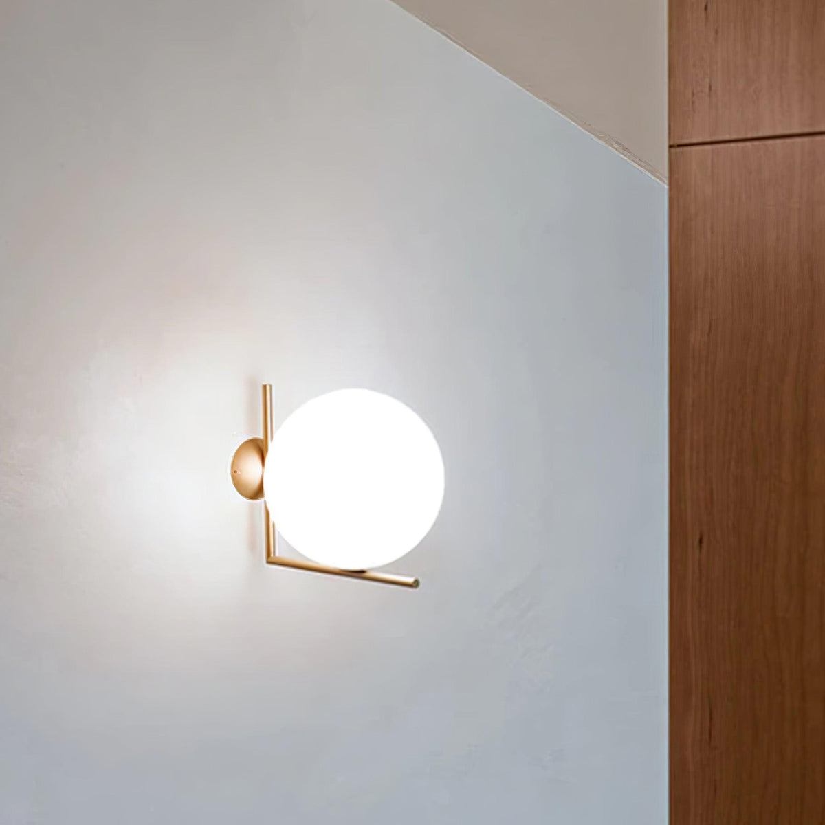 Wandlamp Geblazen Opaalglas Minimalistisch Goudkleurig Zwart Fitting E27 Modern Design Woonkamer Slaapkamer | Sulvida