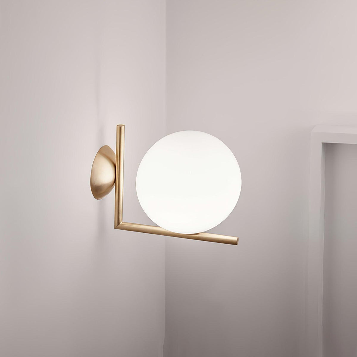 Wandlamp Geblazen Opaalglas Minimalistisch Goudkleurig Zwart Fitting E27 Modern Design Woonkamer Slaapkamer | Sulvida